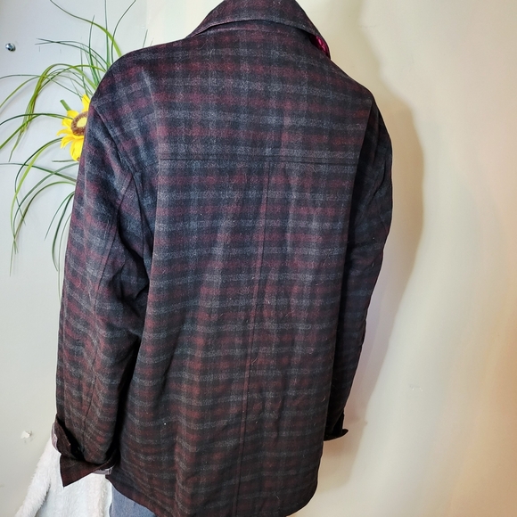 Utex Women's Plaid Barn Jacket Vintage Wool Blend - Picture 6 of 8